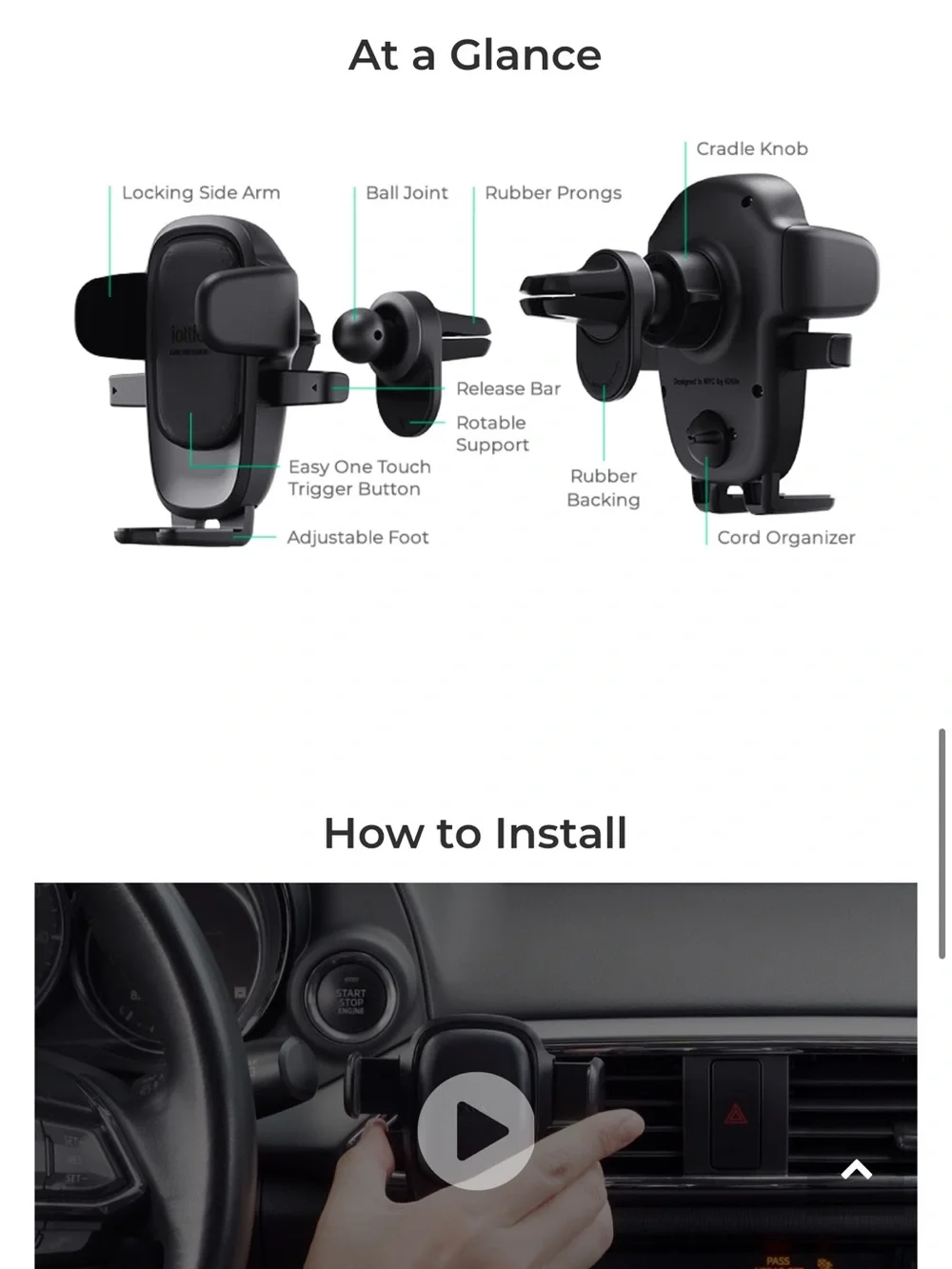 iOttie One Touch 6  Car Air Vent Phone Mount
